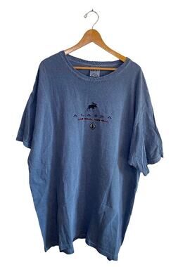 Vintage Alaska Moose Embroidered Graphic Tee Size 2XL
